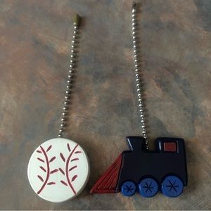 Wooden Fan Pull Chain Charms